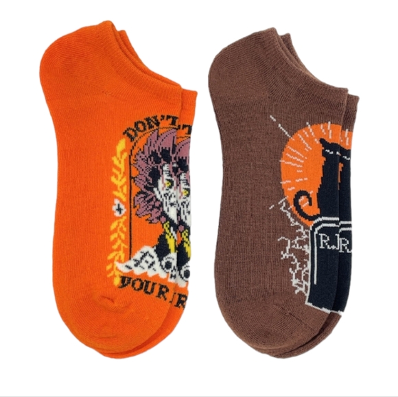 Y2K 90s Whimsigoth Hocus Pocus Women's 2 Pack No Show Socks - Picture 1 of 5